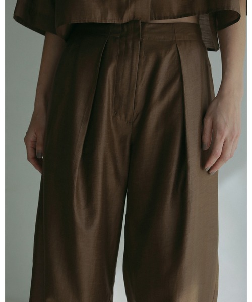 anuke スラックス パンツ Sheer Tuck Pants レディース