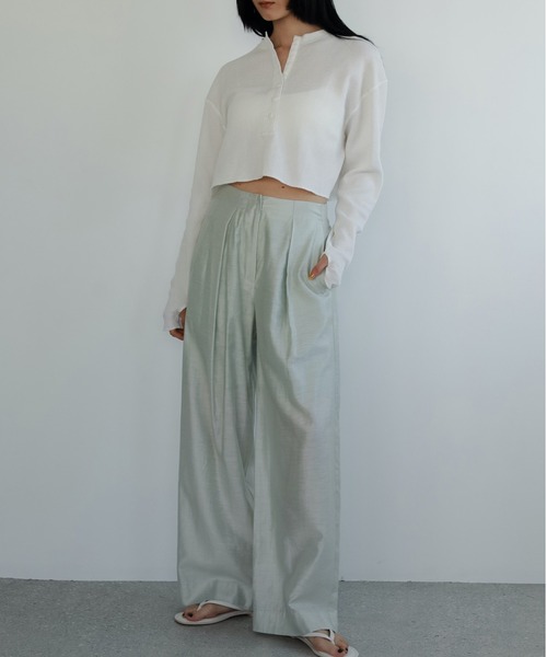 anuke（アンヌーク） ワイドパンツ スラックス パンツ Sheer Tuck