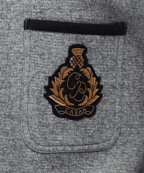 CABaN ジャケット ノーカラージャケット ウールコットンダブル