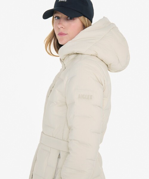 セール✨AIGLEエーグルウインドストッパー・リアルファー付きダウンモッズコート AIGLE ダウンコート ダウンジャケット GORE-TEX WINDSTOPPER