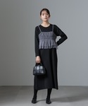 ワンピース チュールビスチェセットニットワンピースの詳細画像3