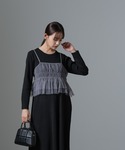 ワンピース チュールビスチェセットニットワンピースの詳細画像1