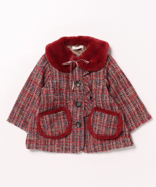 sense of wonder ダウン アウター ティペットつきラメツイードコート