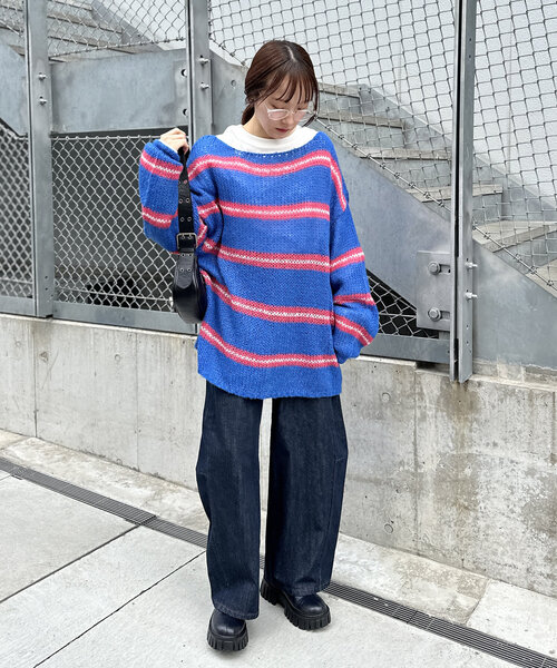 w closet（ダブルクローゼット） ニット セーター 「3色展開」ボーダー