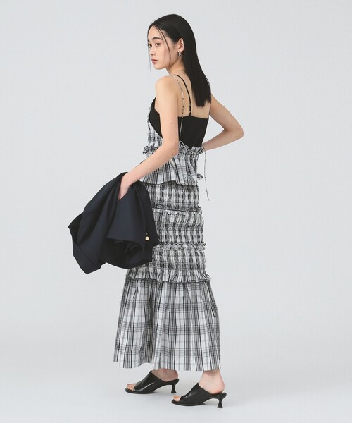Ray BEAMS シャーリング キャミソール　ブラック Ray BEAMS（レイビームス）の「Ray BEAMS / シャーリング