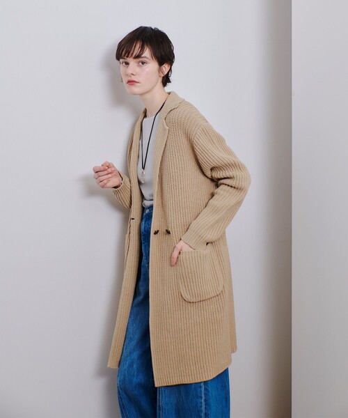 【美品】アルアバイル　チェスターコート allureville コート チェスターコート 片畦ニットコート