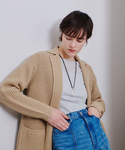 allureville（アルアバイル） コート チェスターコート 片畦ニット