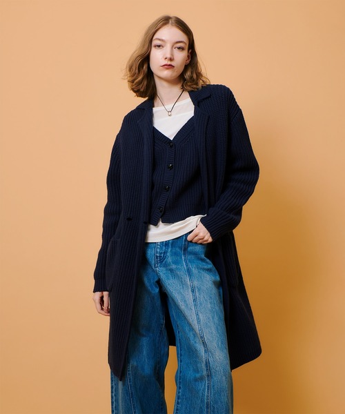 allureville コート チェスターコート 片畦ニットコート