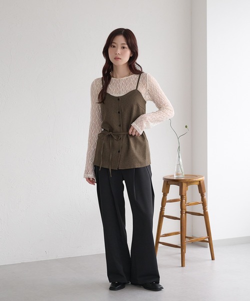美品　CHANEL　レーストップス　カットソー　オリジナルインナー付 raffime（ラフィミー） tシャツ 「Raffime」レースインナー長袖