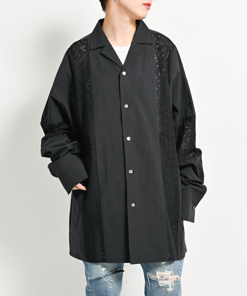 ブラウス シャツ SHEER LACE シャツ レディース
