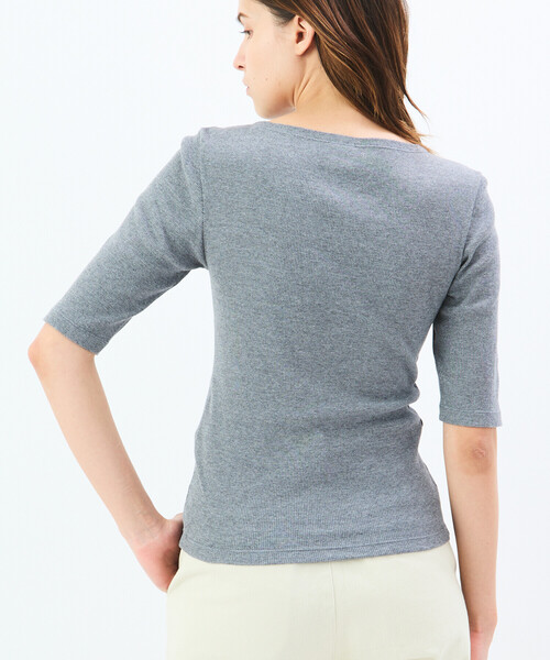 tシャツ ORCIVAL | リブ ボートネック5分袖カットソー WOMEN レディース ORCIVAL tシャツ | リブ ボートネック5分袖カットソー WOMEN