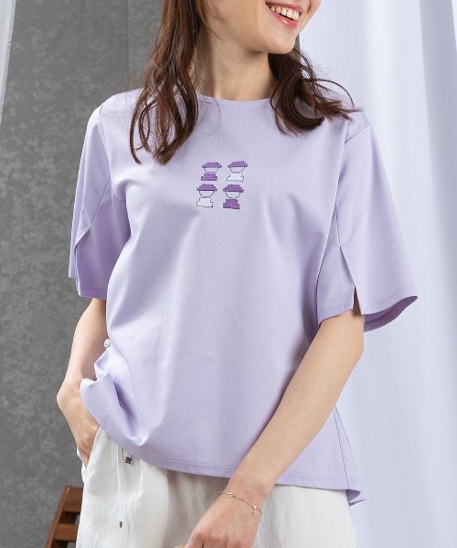 tシャツ スパンコールピコUV冷感Ｔシャツ レディース