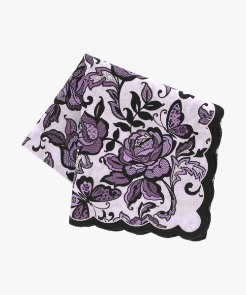 ANNA SUI（アナスイ） ハンカチ ローズレース柄 大判サイズプリント