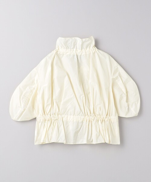 ホワイトタフタフリルカーディガン UNITED ARROWS カーディガン シャーリングフリル タフタ ボレロ