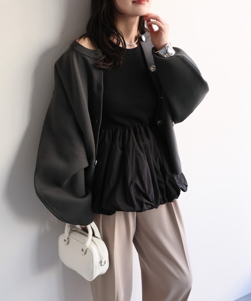 ap retro タンクトップ ノースリーブ カップ付きバルーンタンクトップ