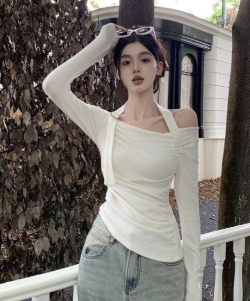 tシャツ ホルターネックオフショルTOP レディース LACーVERT tシャツ ホルターネックオフショルトップス
