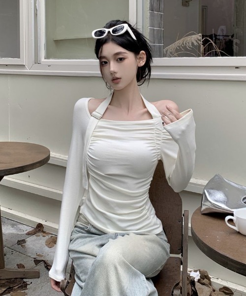 LACーVERT tシャツ ホルターネックオフショルトップス レディース