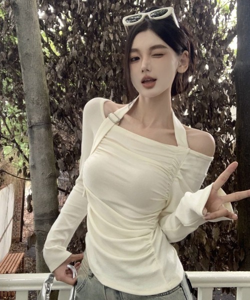 LACーVERT tシャツ ホルターネックオフショルトップス レディース