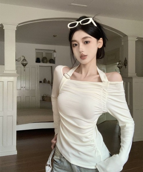 tシャツ ホルターネックオフショルTOP レディース LACーVERT tシャツ ホルターネックオフショルトップス
