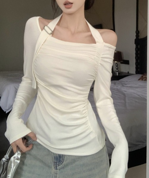 LACーVERT tシャツ ホルターネックオフショルトップス レディース