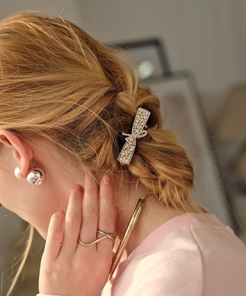 ヘアクリップ パールビジューリボンヘアクリップ : ZOZOTOWN Yahoo!店