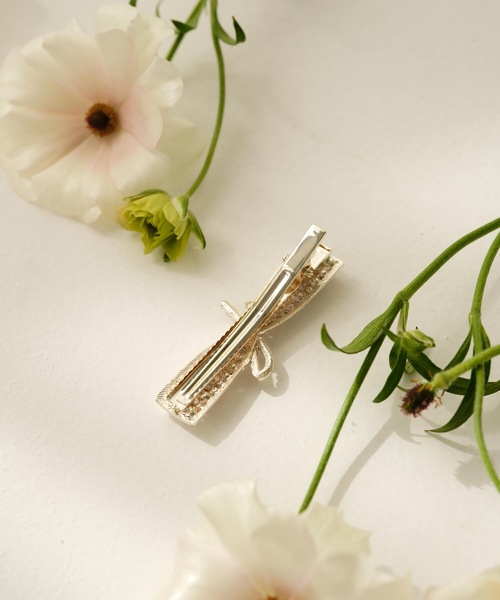ヘアクリップ パールビジューリボンヘアクリップ : ZOZOTOWN Yahoo!店
