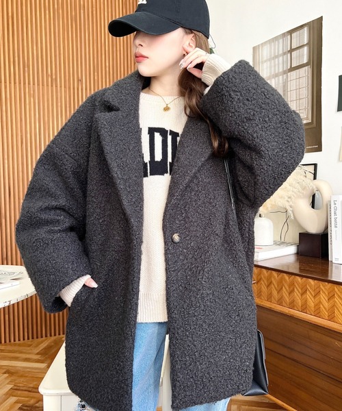 moment+ テーラードジャケット M チャコールグレー レディース