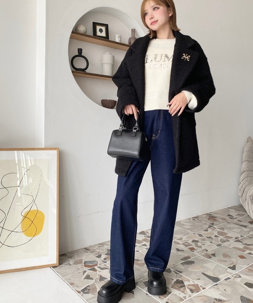 moment+ テーラードジャケット M チャコールグレー レディース