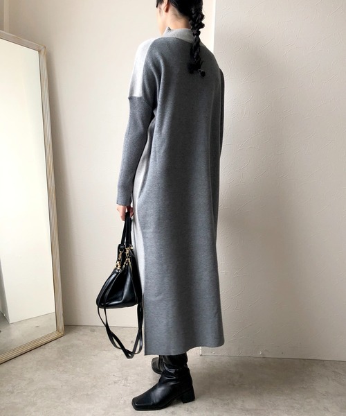 「LHELBIE」 ニットワンピース M ベージュ レディース_画像4