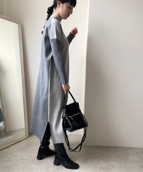 「LHELBIE」 ニットワンピース M ベージュ レディース_画像5