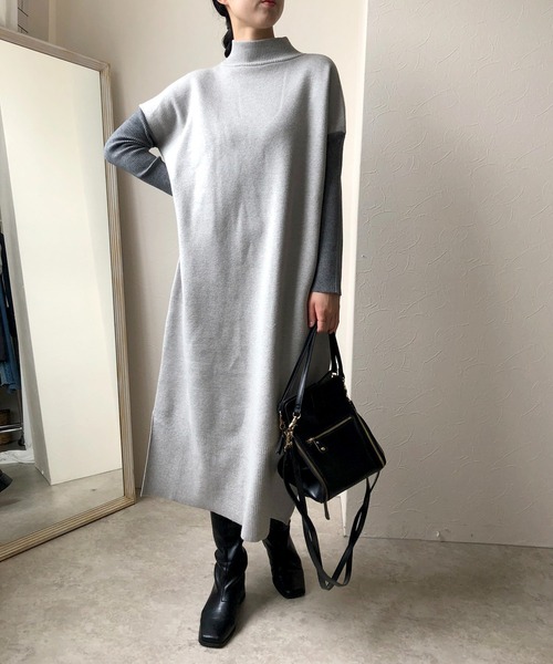 「LHELBIE」 ニットワンピース M ベージュ レディース_画像6