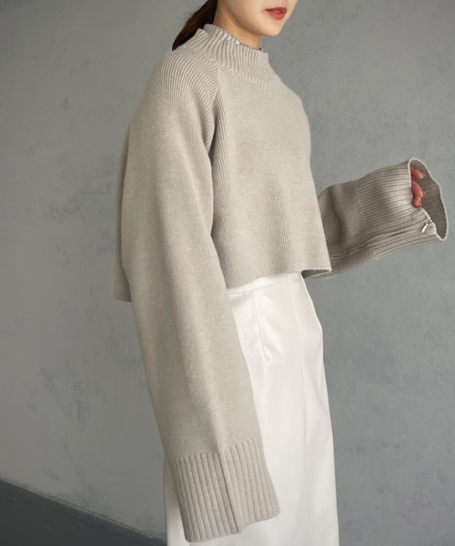 「&g'aime」 長袖ニット FREE グレイッシュベージュ レディース_画像5