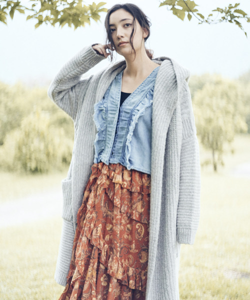 「JACK & MARIE」 ニットカーディガン S ライトグレー レディース_画像2