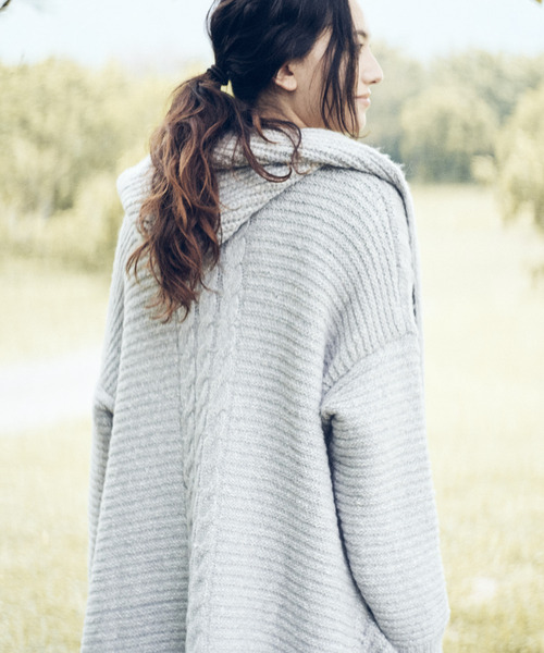 「JACK & MARIE」 ニットカーディガン S ライトグレー レディース_画像3