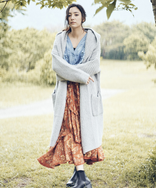 「JACK & MARIE」 ニットカーディガン S ライトグレー レディース_画像5