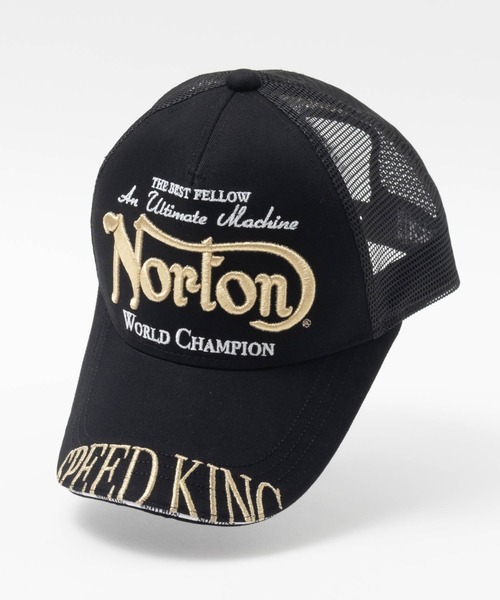 キャップ 帽子 Norton ゴールド 刺繍メッシュキャップ メンズ | ノートン