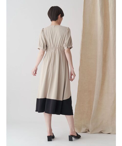 TONAL ワンピース バイカラーカシュクールクロスベルト