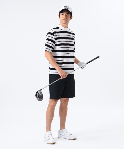 BEAMS GOLF tシャツ ORANGE LABEL / マルチボーダー モック