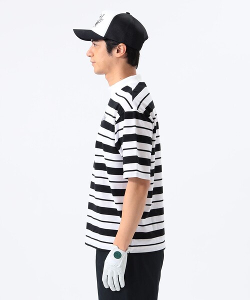 BEAMS GOLF tシャツ ORANGE LABEL / マルチボーダー モック