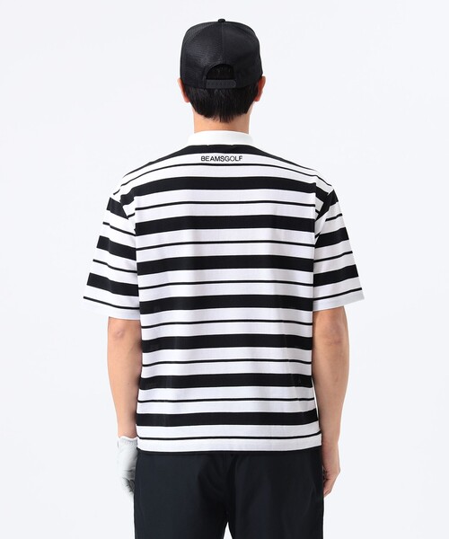 BEAMS GOLF モックネック ボーダーシャツ（メンズ・Lサイズ） BEAMS GOLF（ビームス ゴルフ）〈MEN〉ORANGE LABEL / 鹿の子