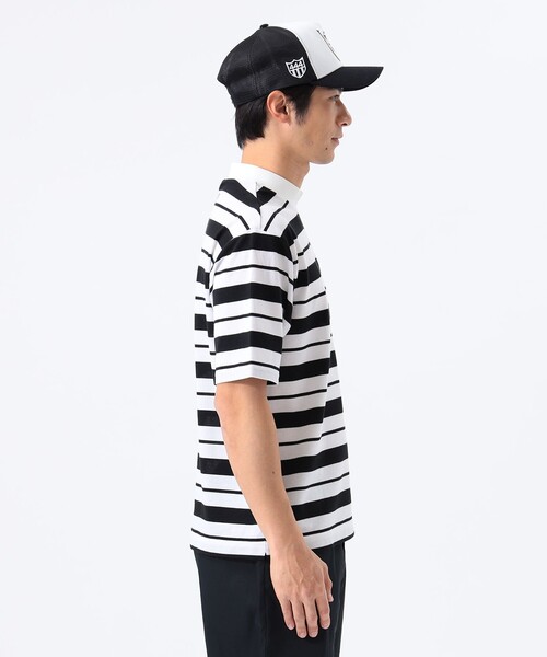 BEAMS GOLF tシャツ ORANGE LABEL / マルチボーダー モック