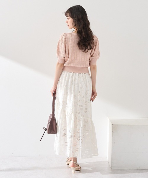 earth music&ecology スカート 透かし花柄フレアスカート : ZOZOTOWN