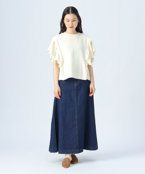 HEVE チャコール フリルスリーブ トップス 1st]3wayフリルチュールトップス | KOBUNSHA SELECT SHOP | [1st
