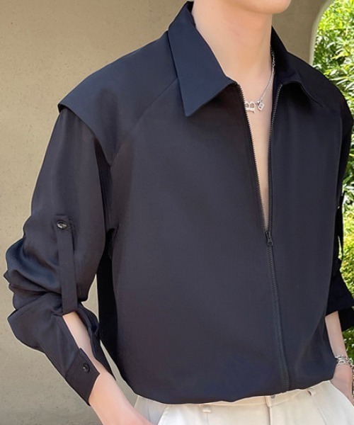 ブラウス シャツ Z)「BLINGLEADS」ZIP SHIRT/ABM22056 レディース メンズ