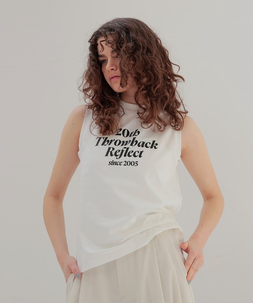 tシャツ throwback sleeveress T-shirt(スローバックスリーブレスTシャツ) レディース
