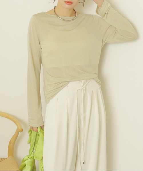 tシャツ back drape sheer tops /バック ドレープ シアー トップス