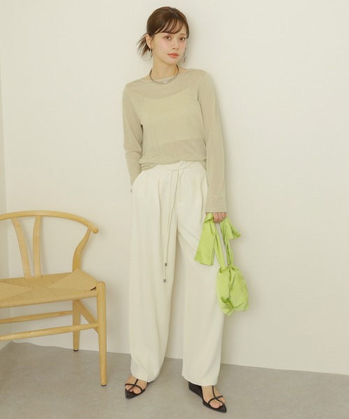 tシャツ back drape sheer tops /バック ドレープ シアー トップス