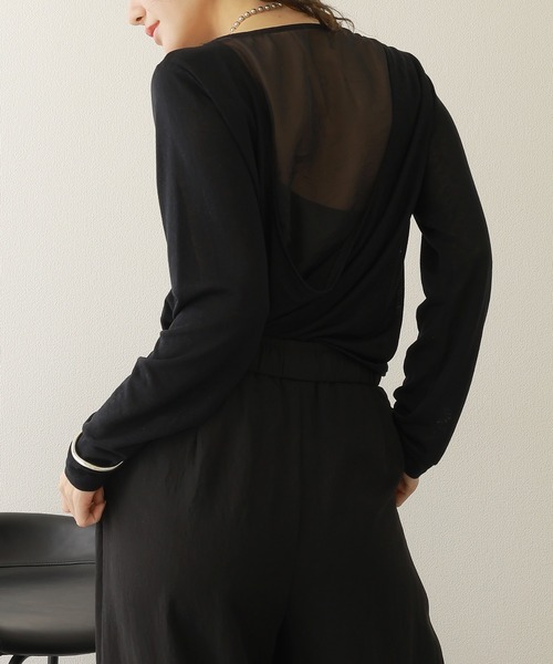 tシャツ back drape sheer tops /バック ドレープ シアー トップス