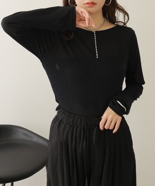 tシャツ back drape sheer tops /バック ドレープ シアー トップス