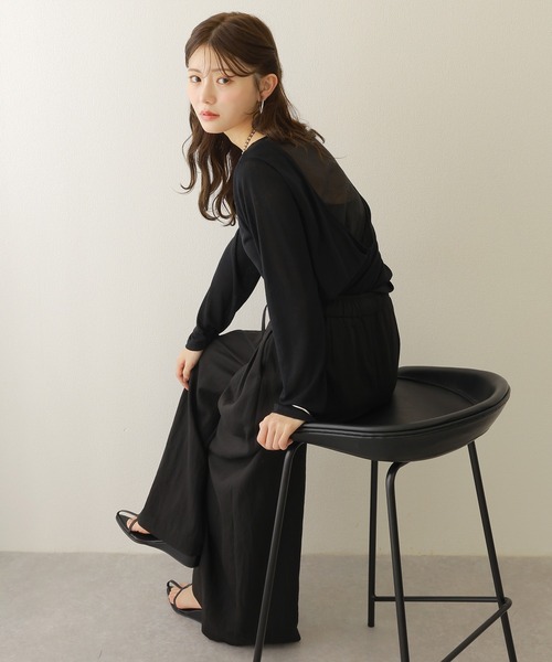 tシャツ back drape sheer tops /バック ドレープ シアー トップス